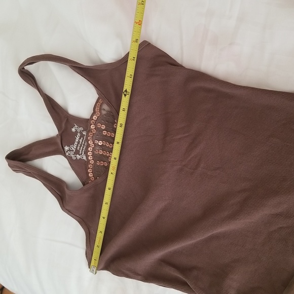 Licorice brown sequin tank top (M) - Picture 6 of 6